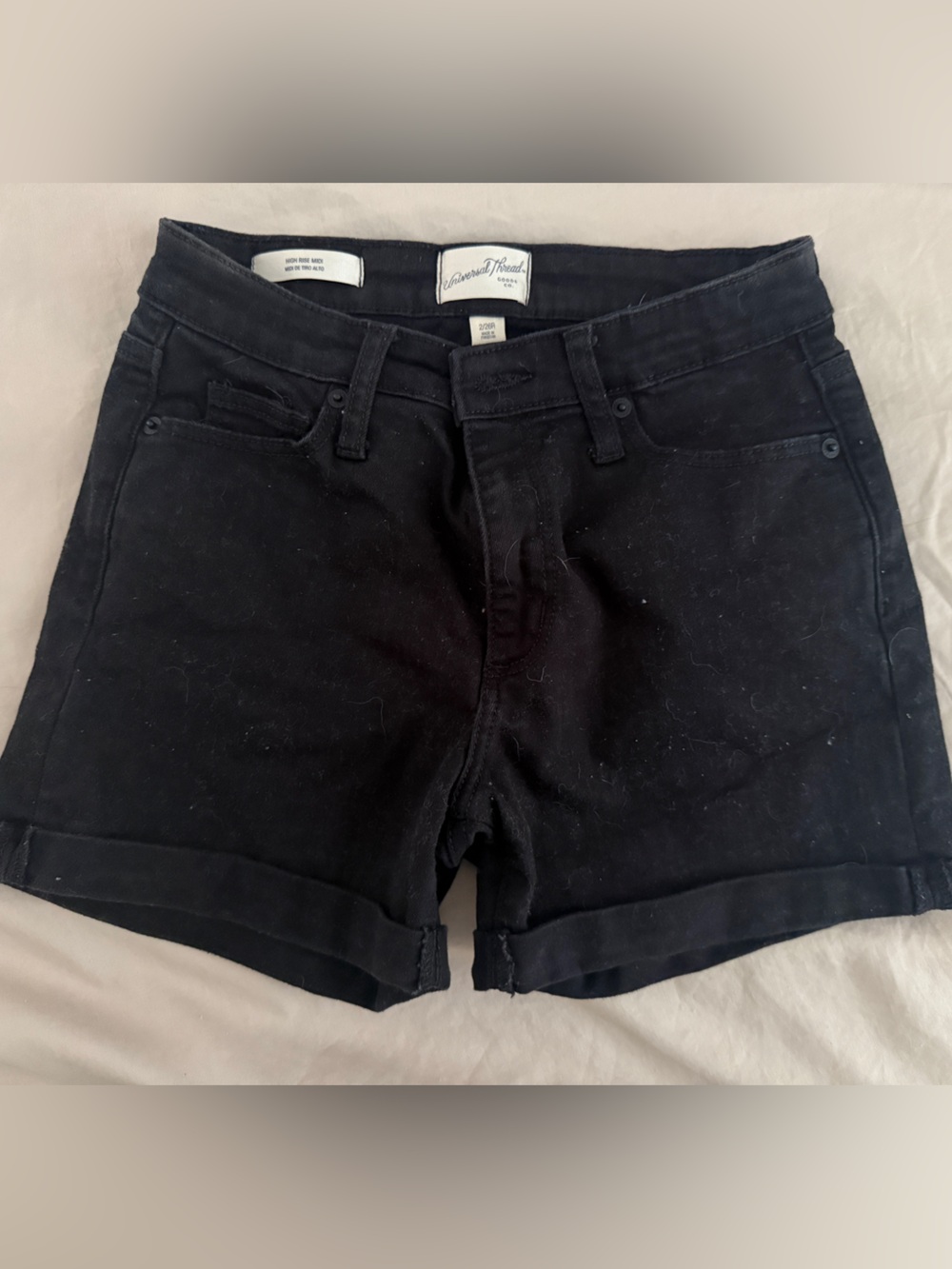 🌻5/$16🌻Black High-Rise Cuffed Denim Shorts
